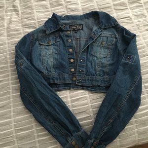 Cropped Dark Blue Jean Jacket